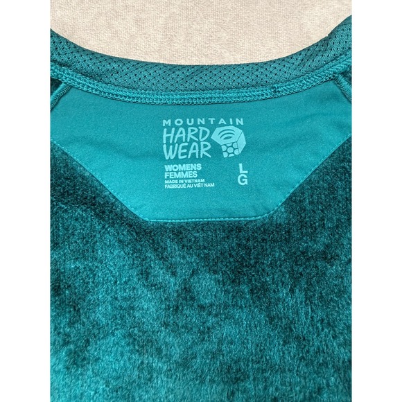 Mountain Hardwear Women L Teal Sleeve Fleece Lined Pullover Shirt Outdoor Active - Picture 7 of 16